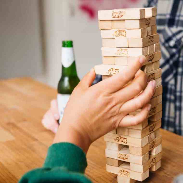a person sitting on a table