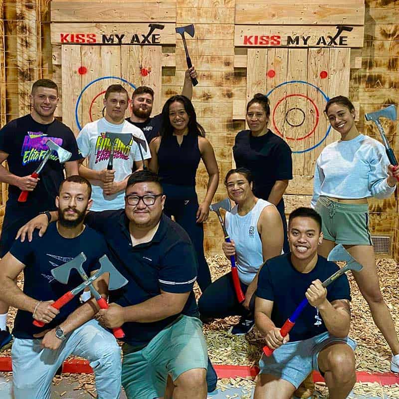 a group of people posing for a photo