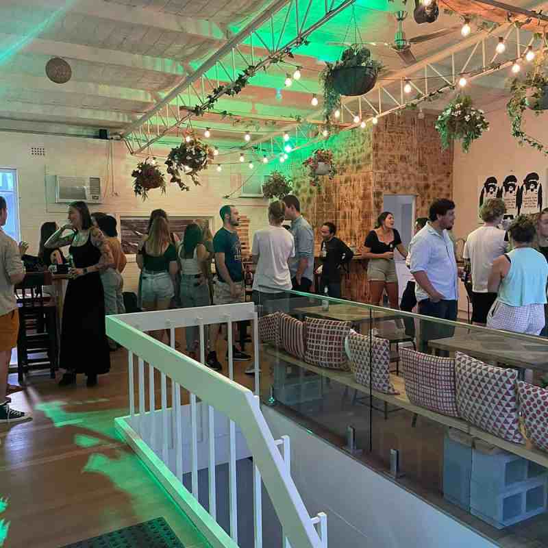 a group of people in a room