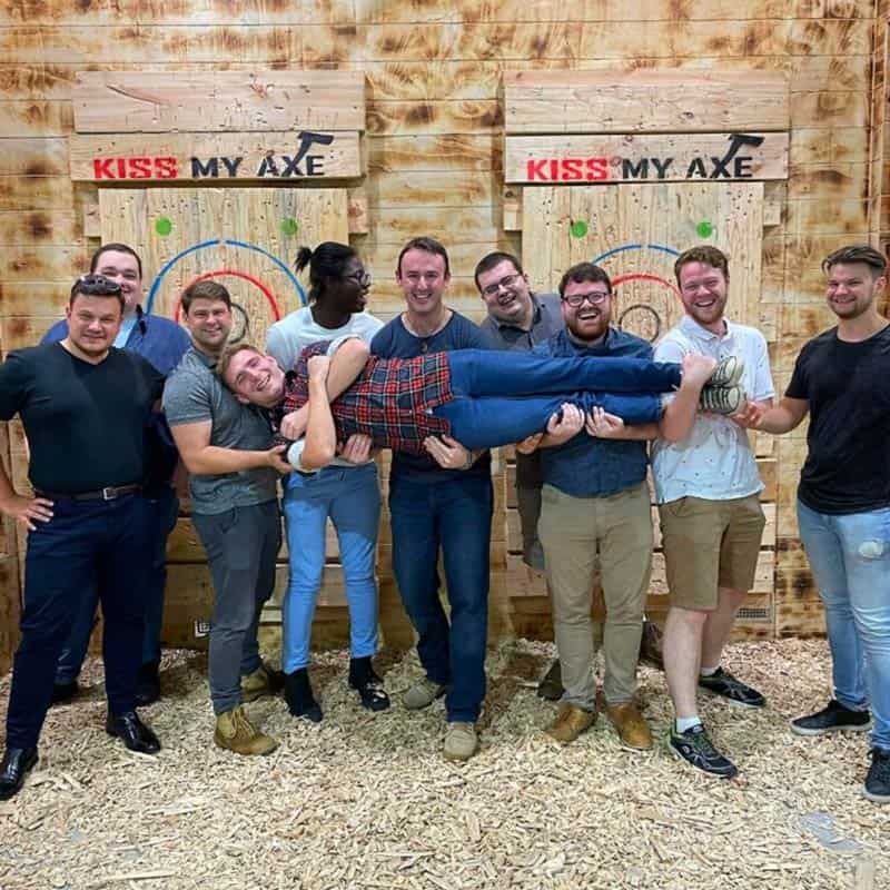 a group of people posing for a picture