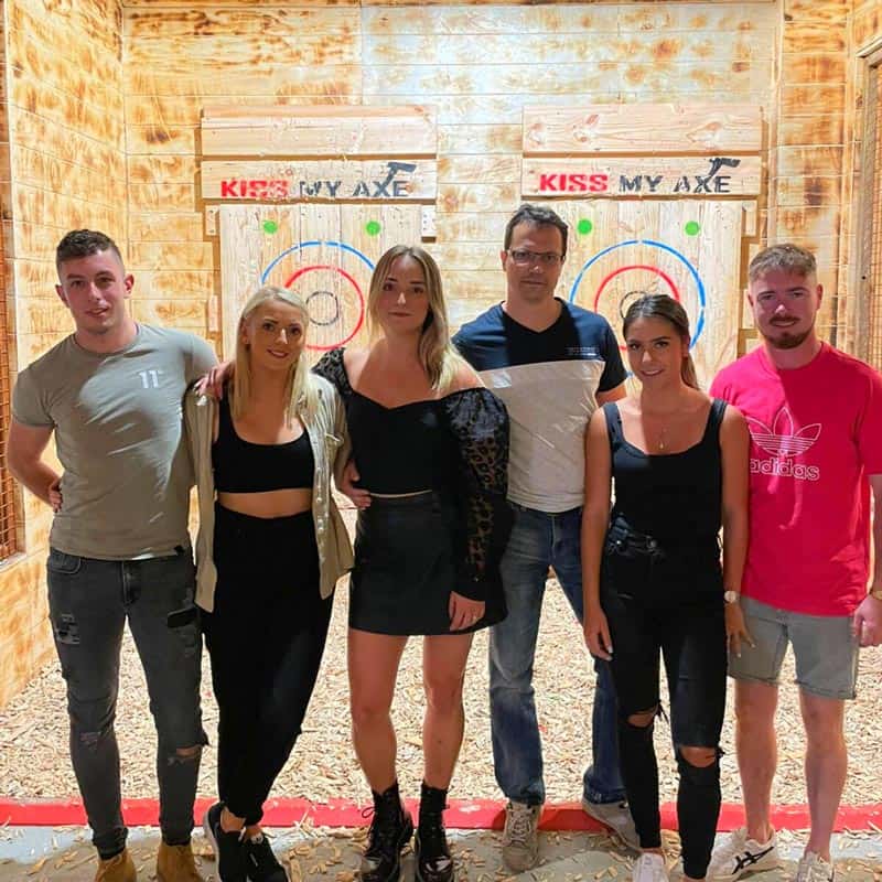 a group of people posing for a photo