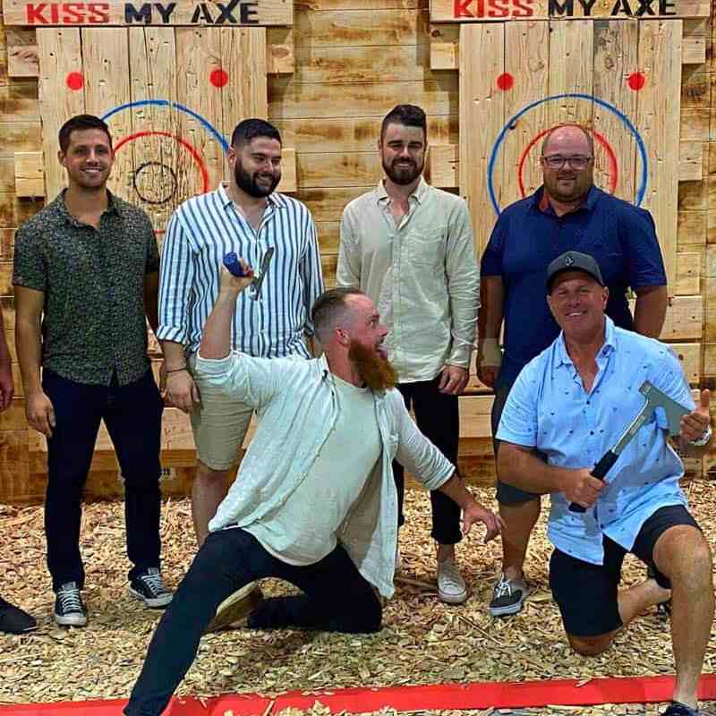 a group of people posing for a photo