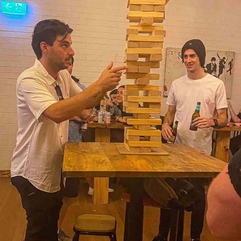 a group of people sitting at a table