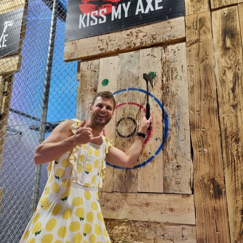 Sydney bucks party axe throwing group