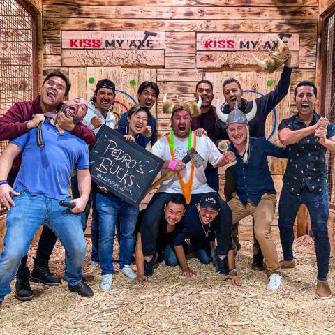 Sydney bucks party axe throwing group