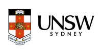 UNSW Sydney logo with crest featuring a lion and stars.