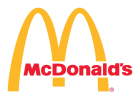 McDonald's golden arches logo with red text below.