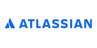 Atlassian logo with blue text and icon.